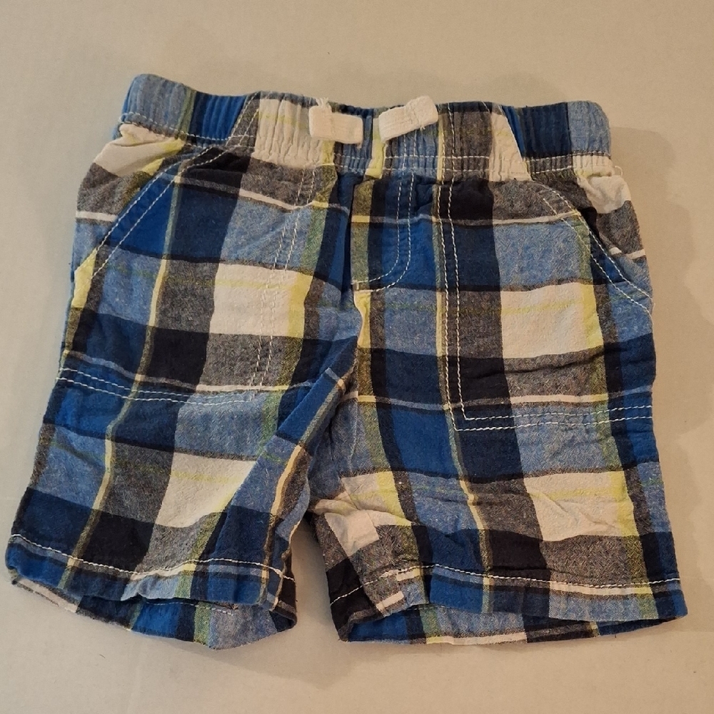 Jumping Beans Blue and Yellow Plaid Kids Shorts